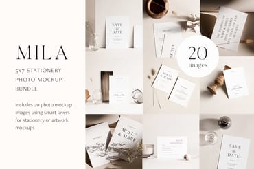 Mila 5x7 Stationery Photo Mockups