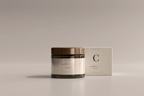 Amber Glass Cosmetic Jar Mockups
