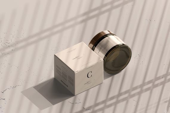 Amber Glass Cosmetic Jar Mockups