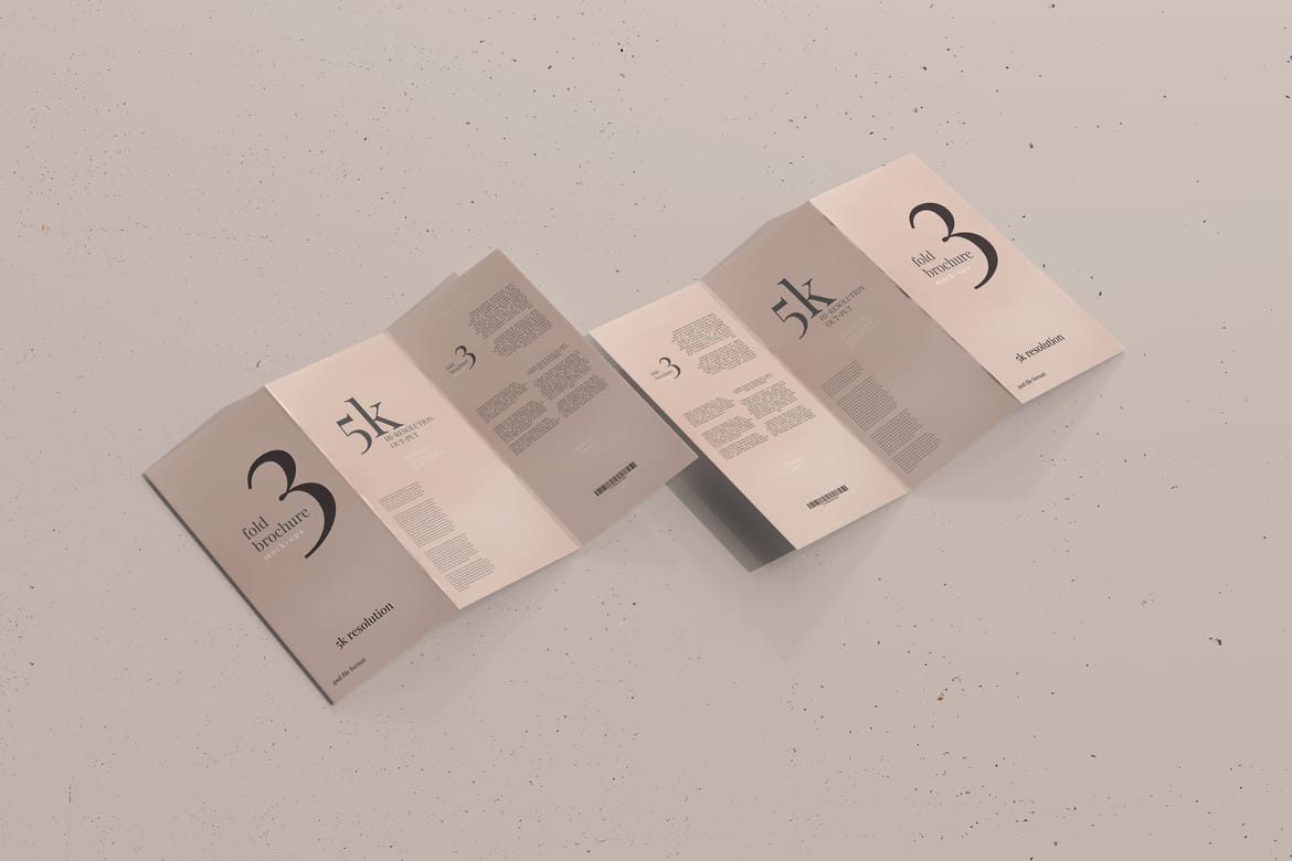 Tri Fold DL Brochure Mockups