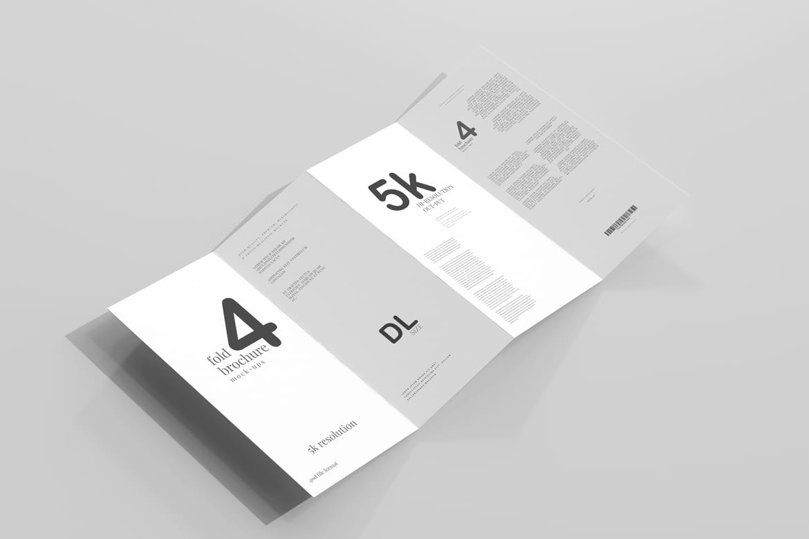 Four Fold DL Brochure Mockups