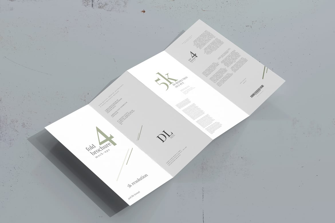 Four Fold DL Brochure Mockups