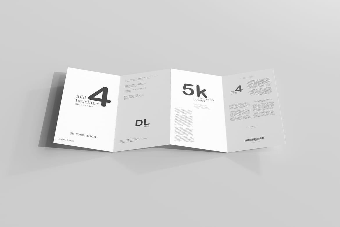 Four Fold DL Brochure Mockups