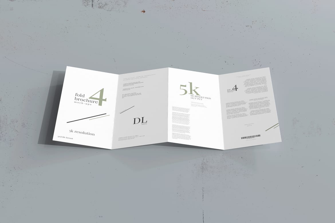 Four Fold DL Brochure Mockups
