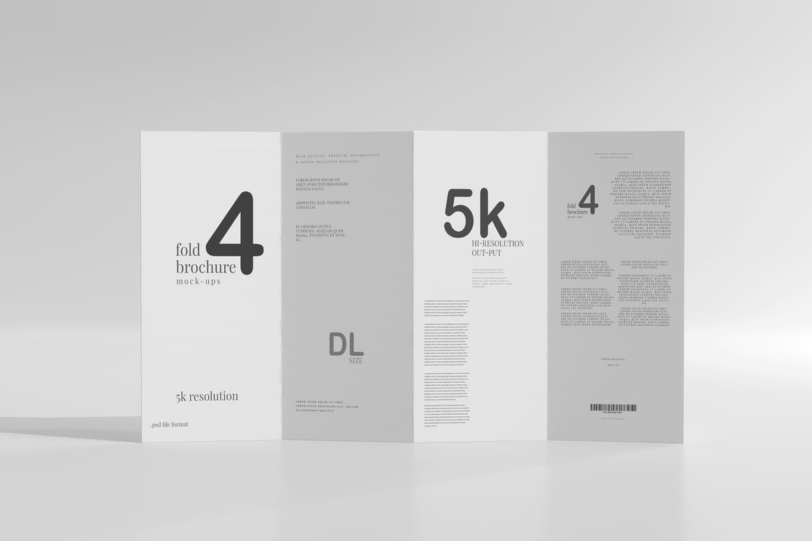Four Fold DL Brochure Mockups
