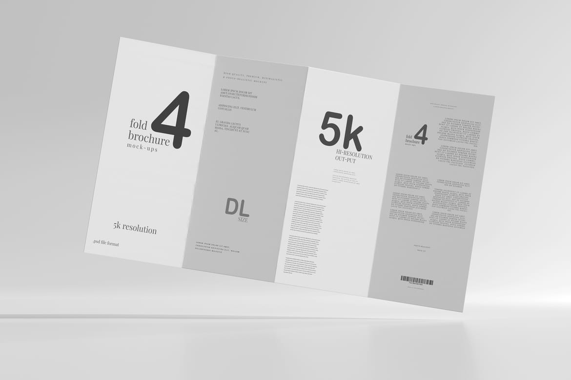 Four Fold DL Brochure Mockups