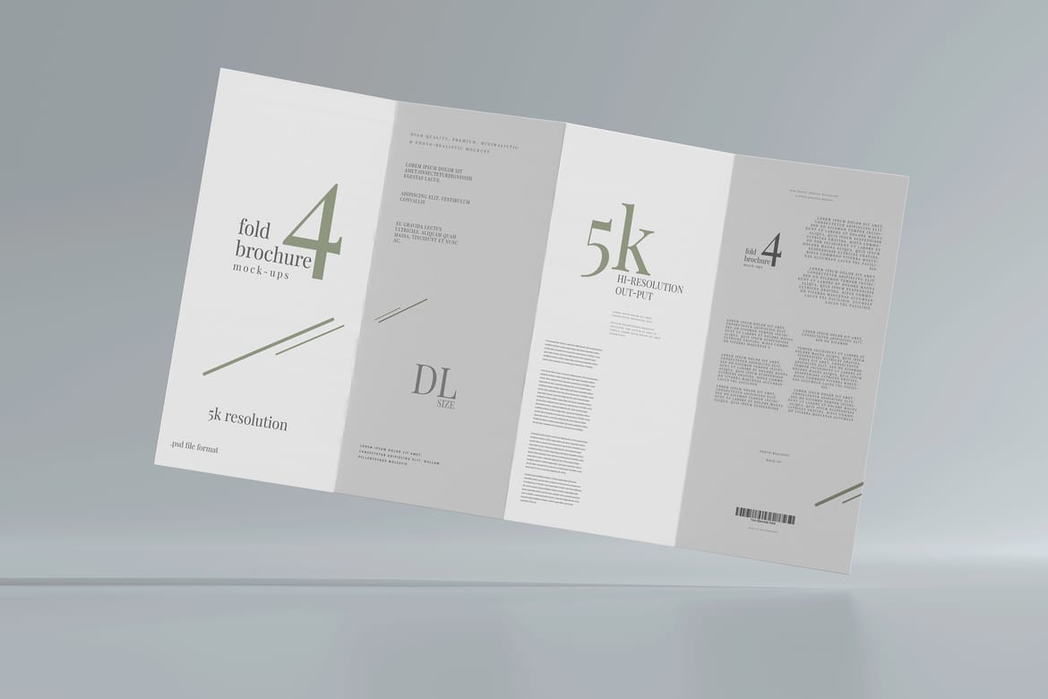 Four Fold DL Brochure Mockups