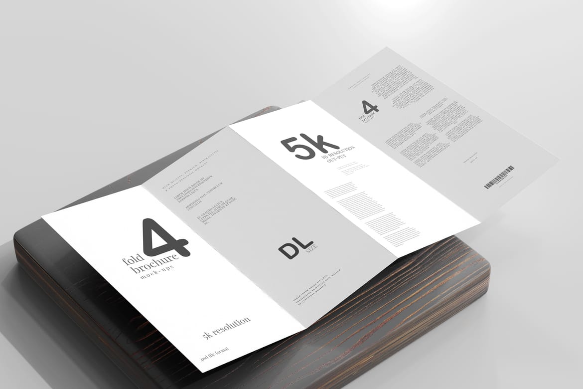 Four Fold DL Brochure Mockups