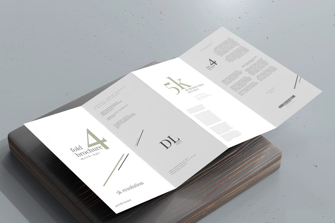 Four Fold DL Brochure Mockups