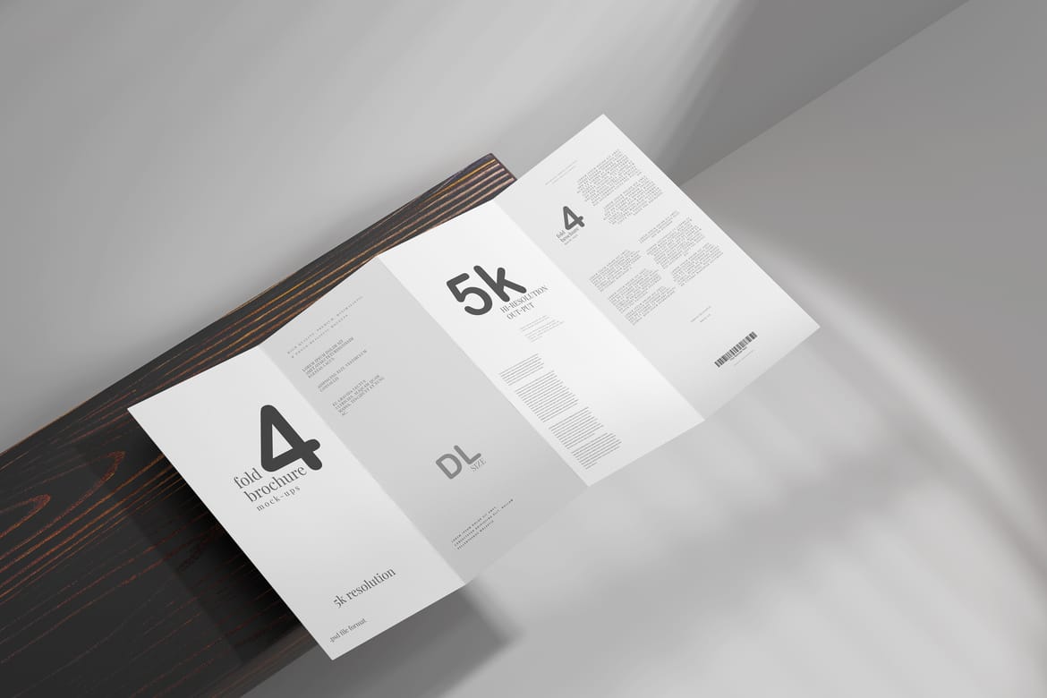 Four Fold DL Brochure Mockups