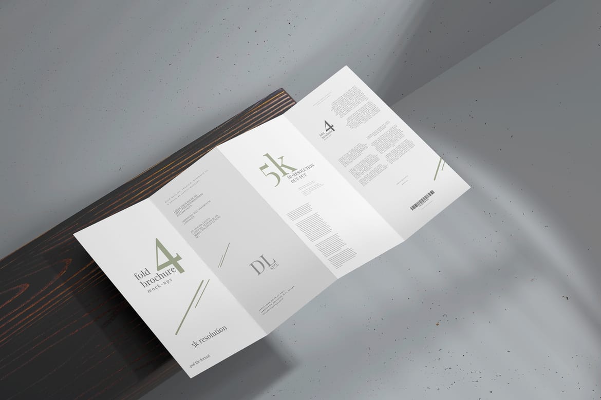 Four Fold DL Brochure Mockups