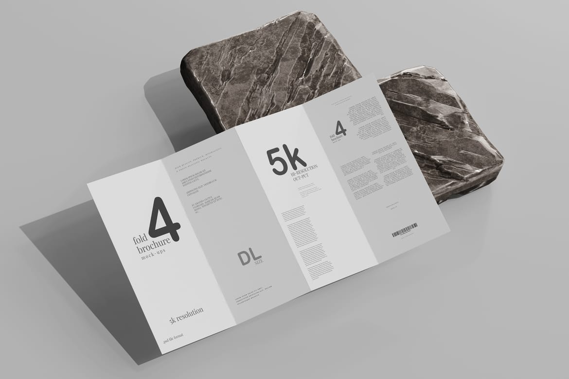 Four Fold DL Brochure Mockups