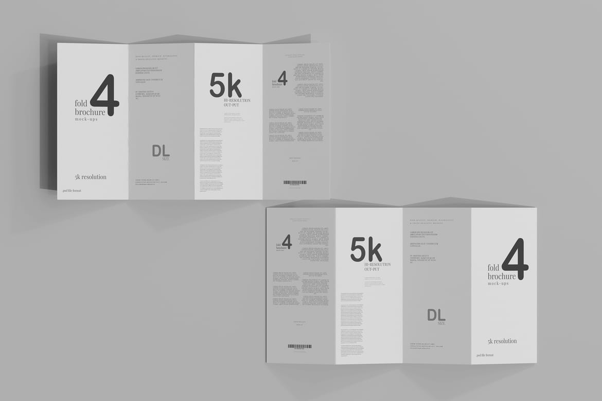 Four Fold DL Brochure Mockups