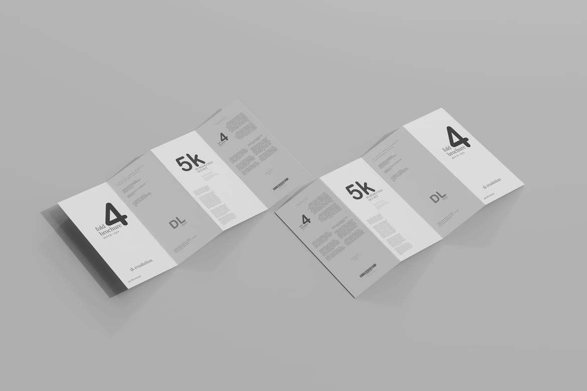 Four Fold DL Brochure Mockups