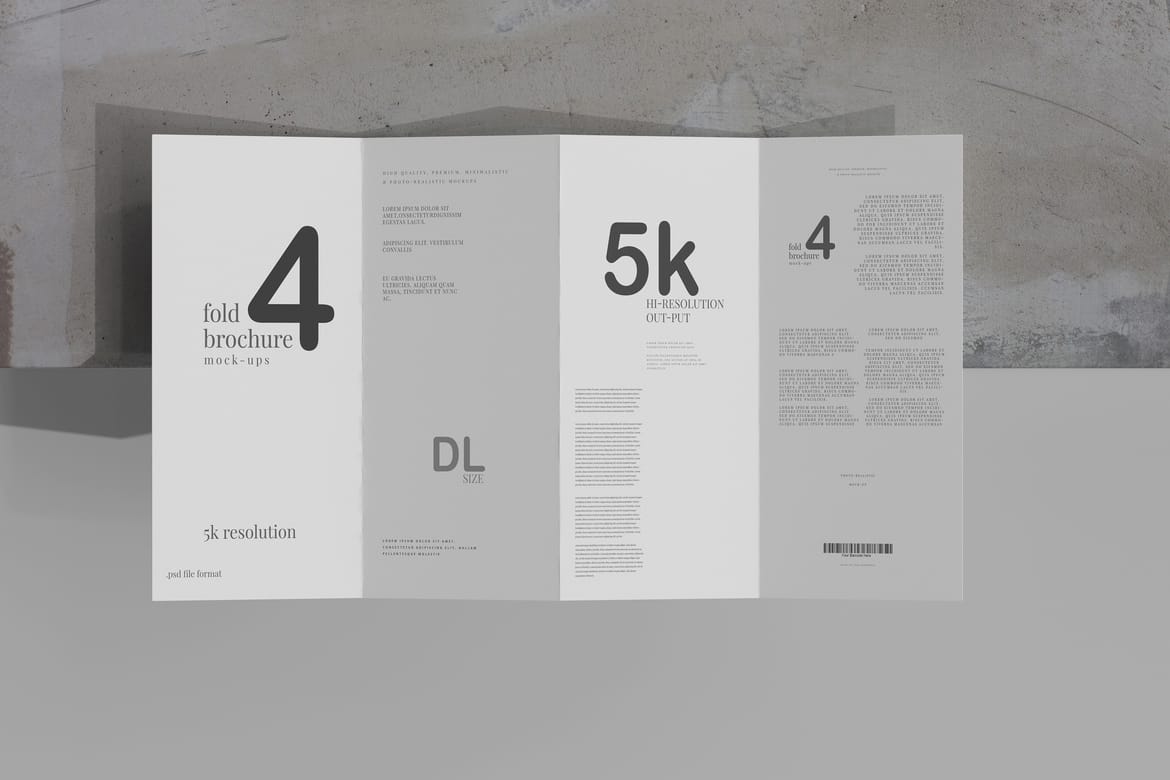 Four Fold DL Brochure Mockups