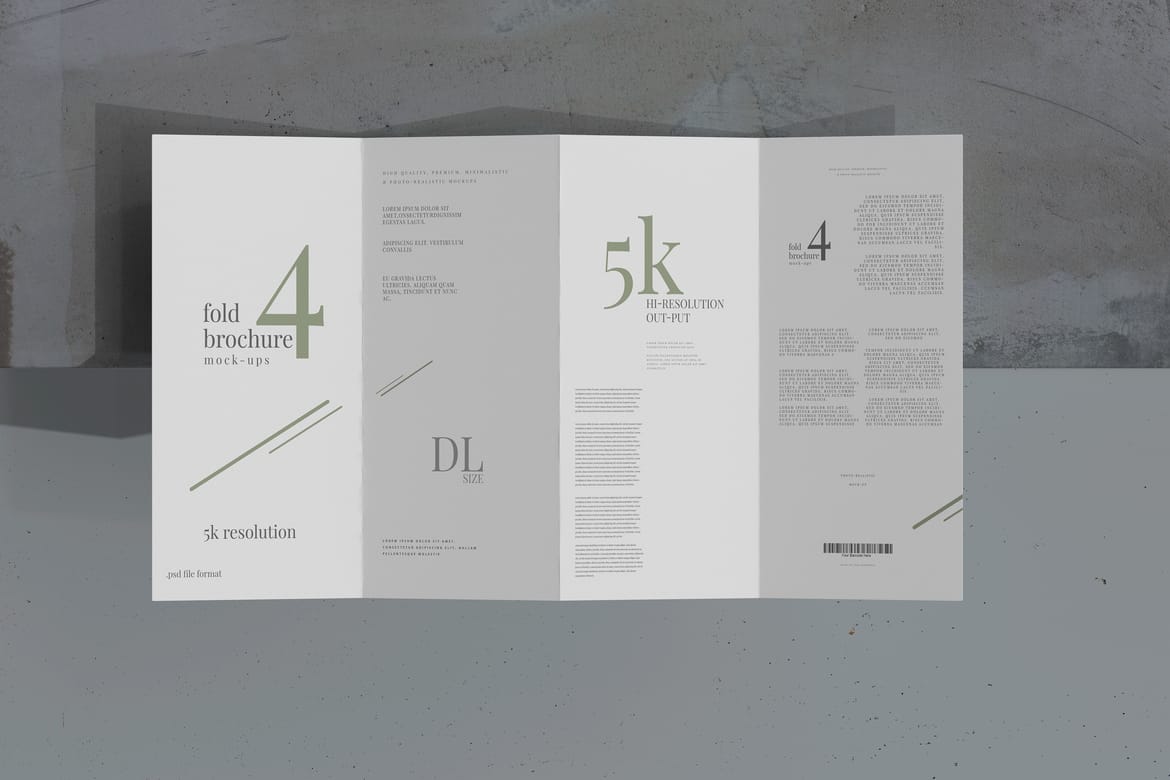 Four Fold DL Brochure Mockups