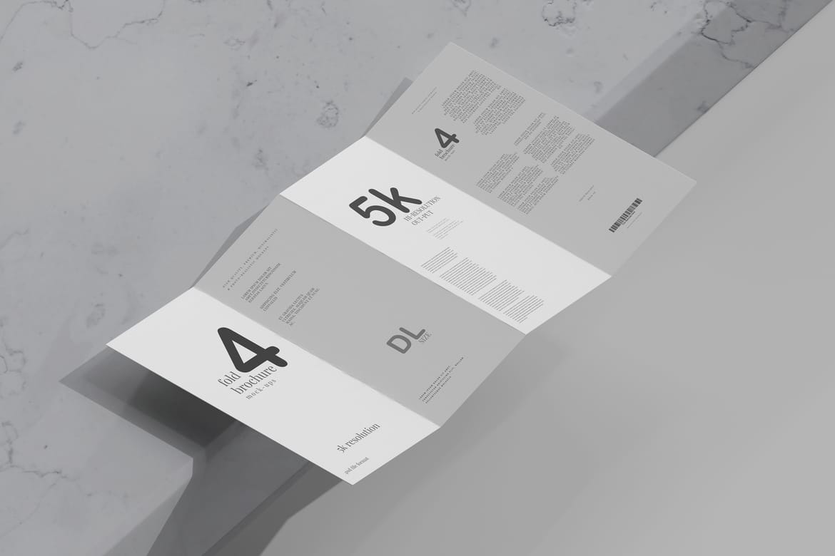 Four Fold DL Brochure Mockups