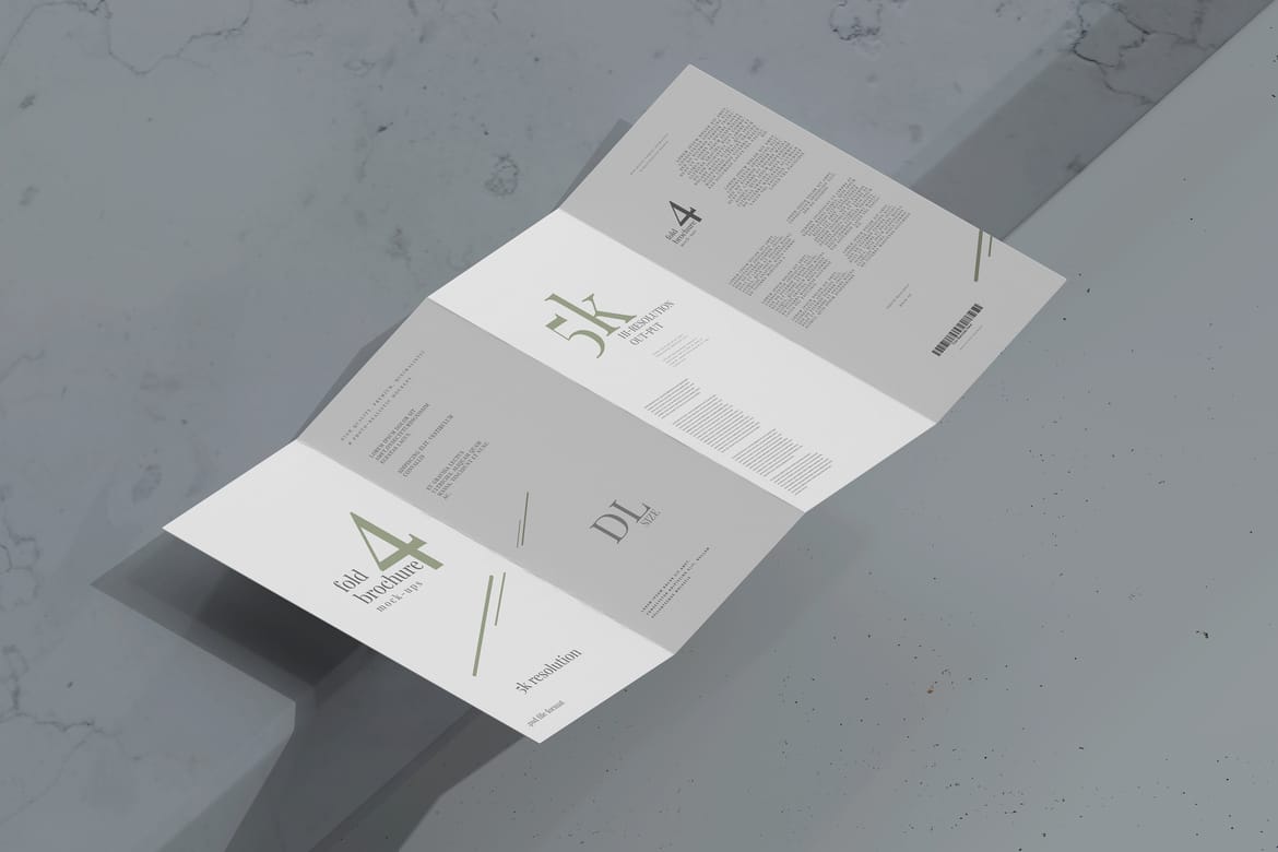 Four Fold DL Brochure Mockups
