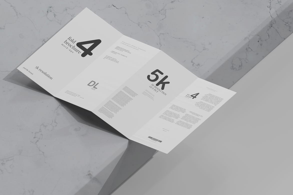 Four Fold DL Brochure Mockups