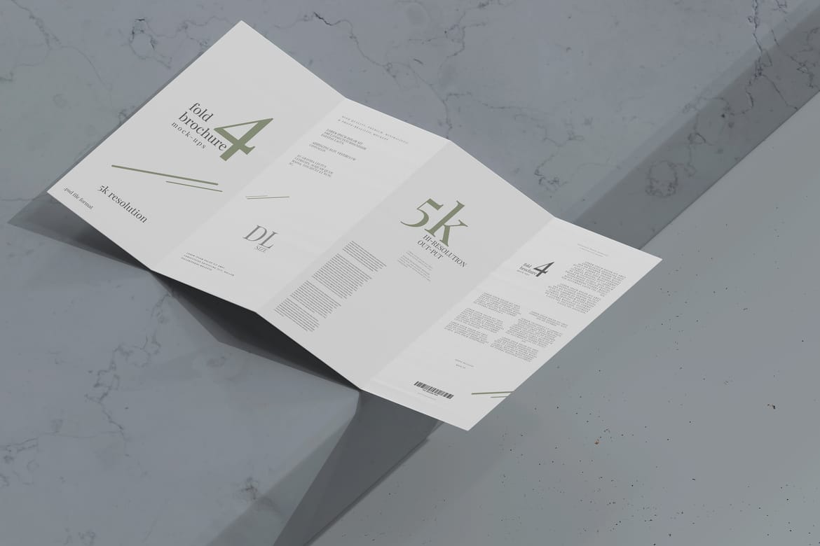 Four Fold DL Brochure Mockups