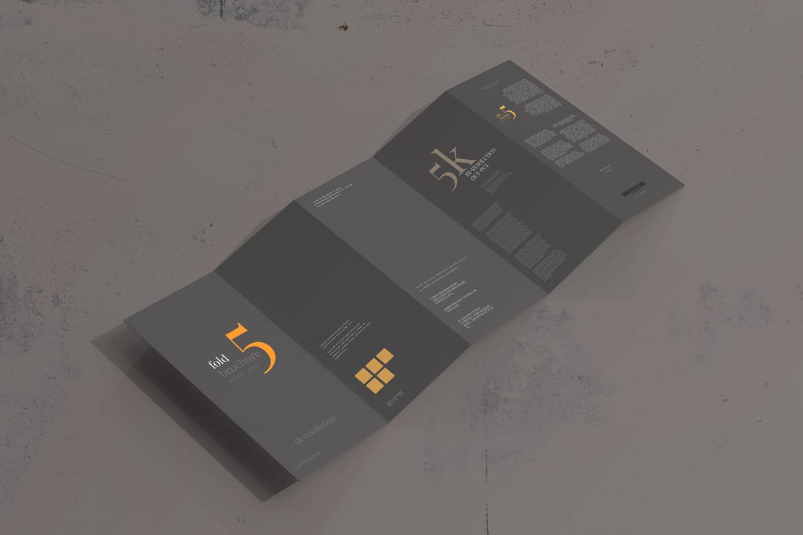 Five Fold DL Brochure Mockups