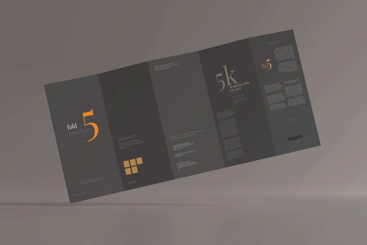 Five Fold DL Brochure Mockups