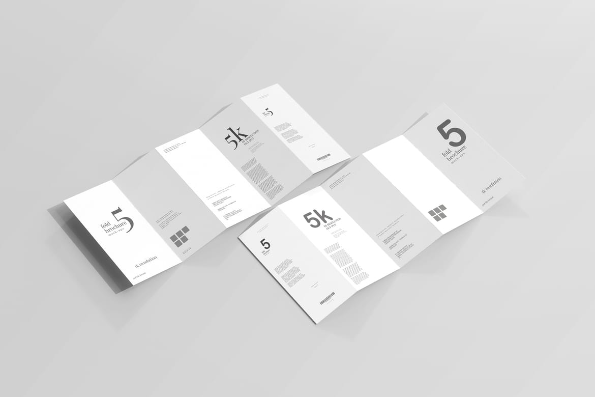 Five Fold DL Brochure Mockups