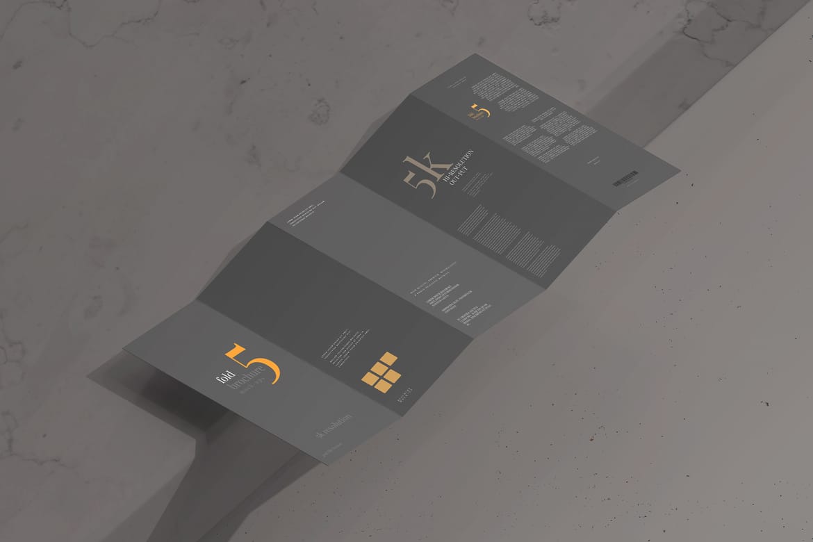 Five Fold DL Brochure Mockups