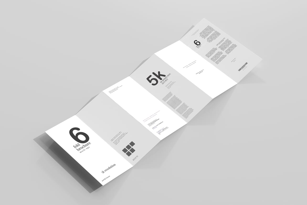 Six Fold DL Brochure Mockups