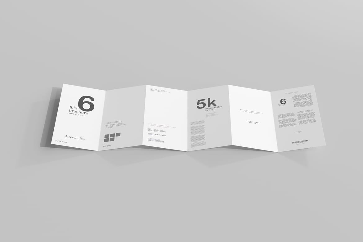 Six Fold DL Brochure Mockups
