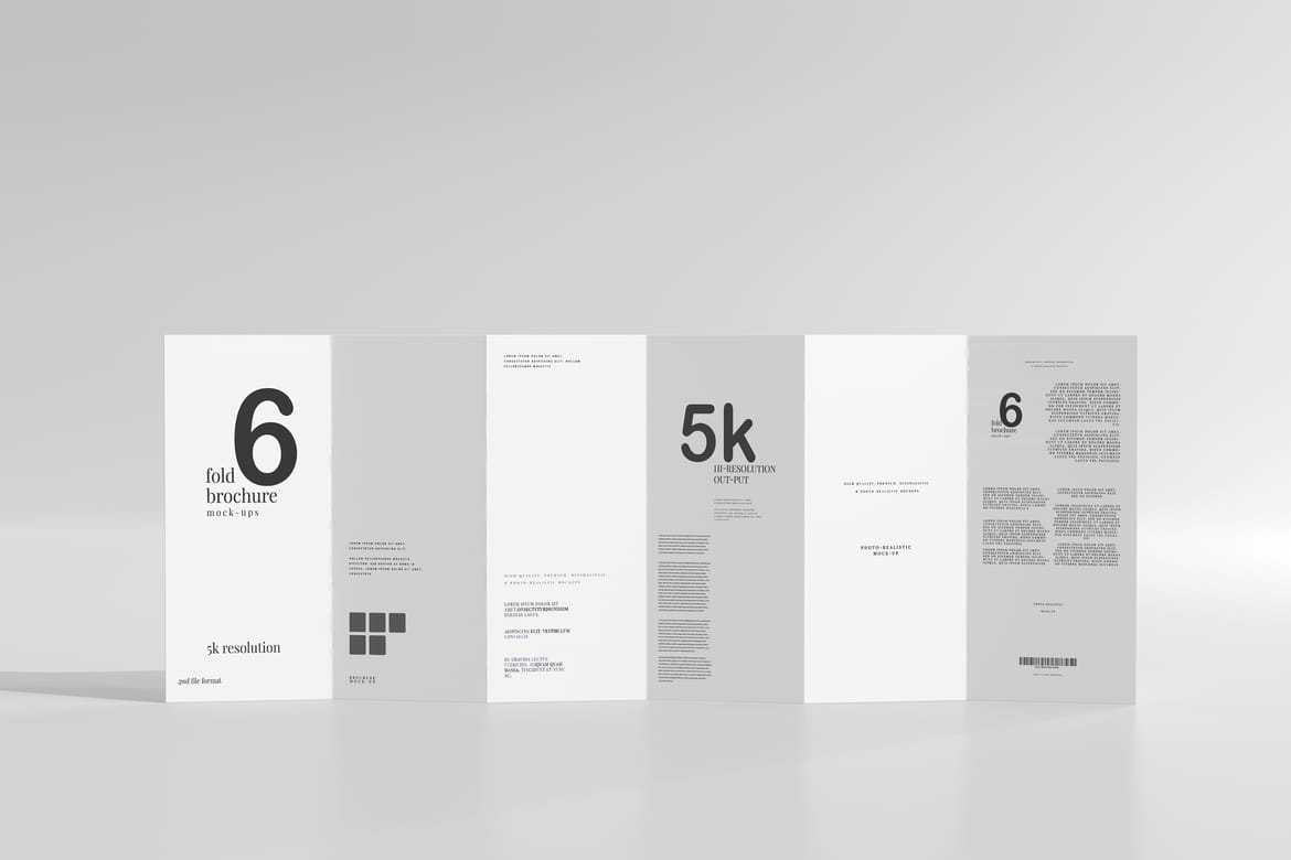 Six Fold DL Brochure Mockups