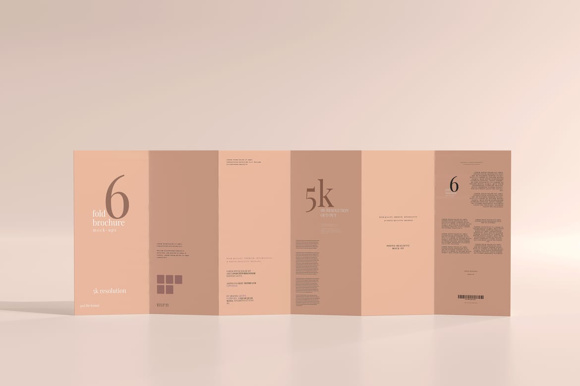 Six Fold DL Brochure Mockups