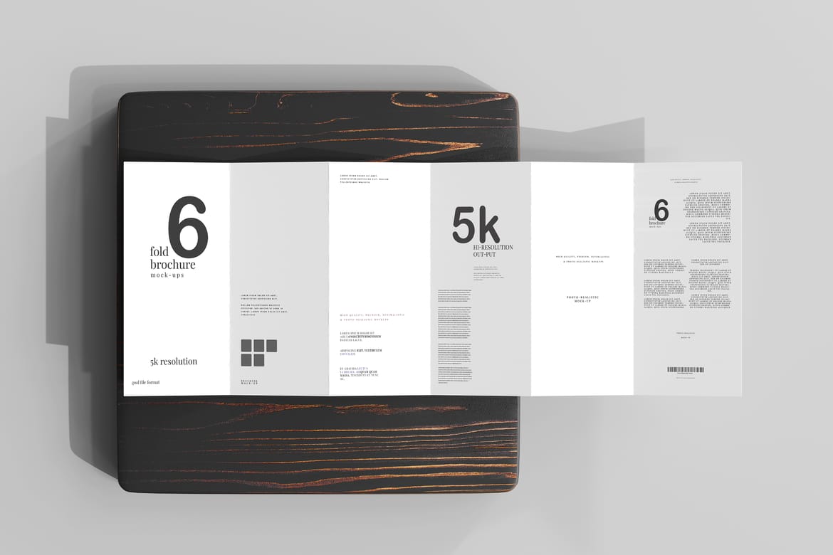 Six Fold DL Brochure Mockups