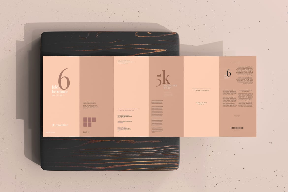 Six Fold DL Brochure Mockups