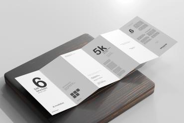 Six Fold DL Brochure Mockups