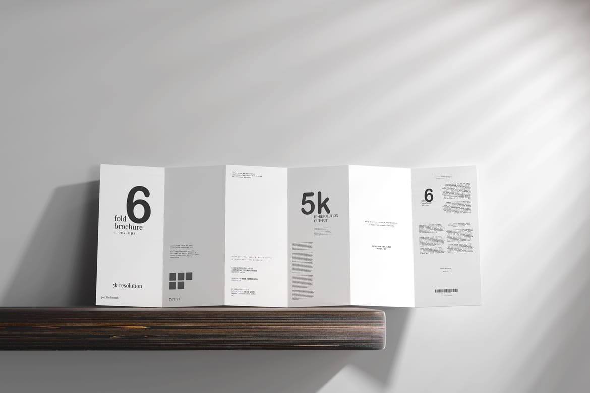 Six Fold DL Brochure Mockups
