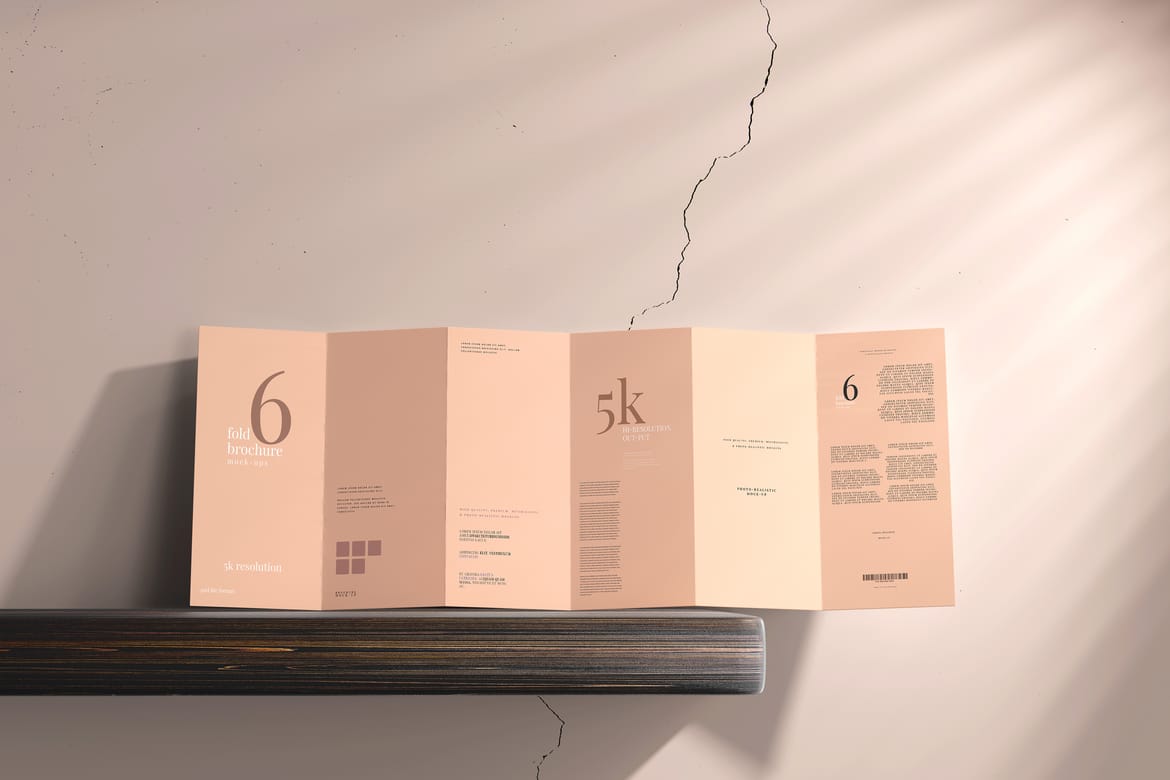 Six Fold DL Brochure Mockups