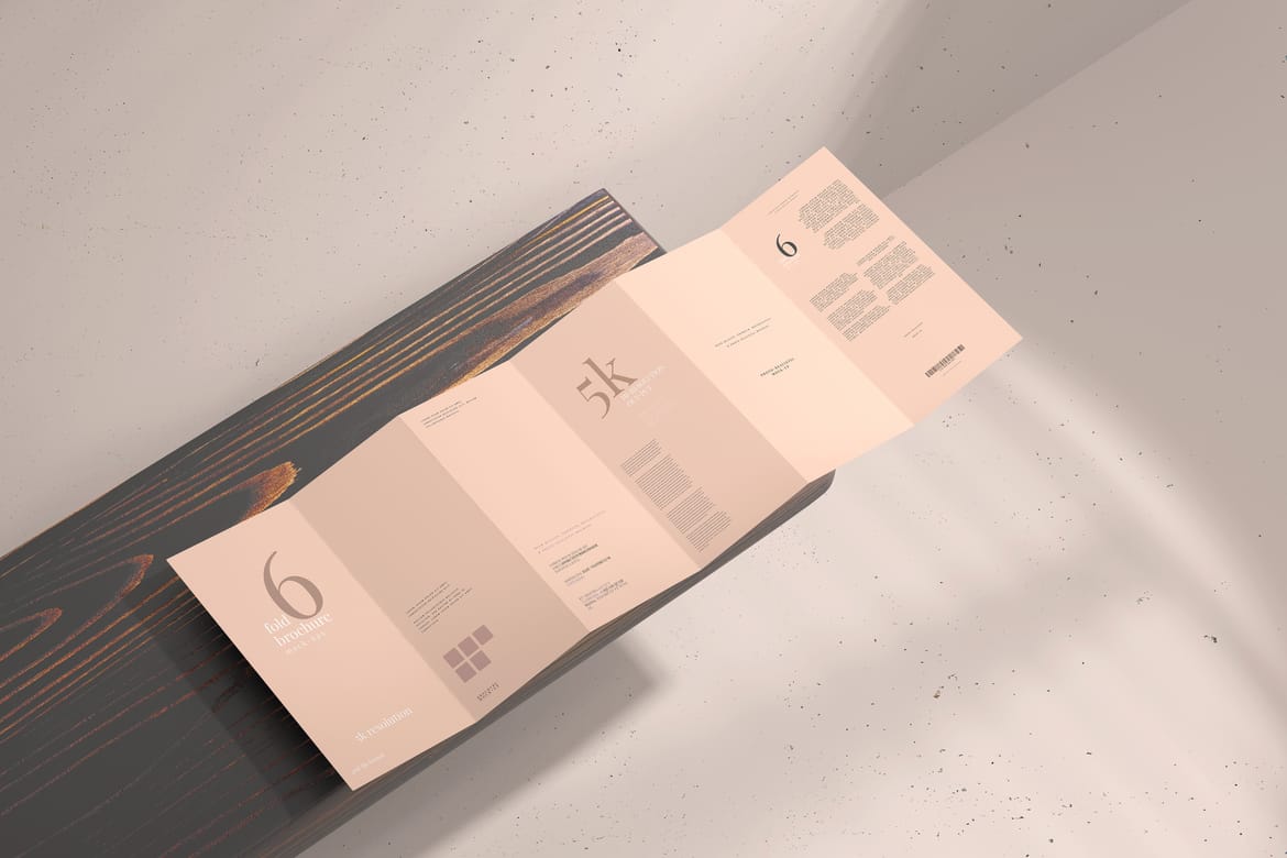 Six Fold DL Brochure Mockups
