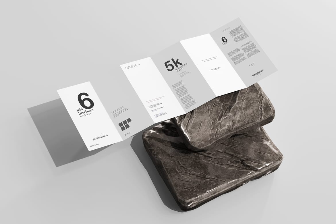 Six Fold DL Brochure Mockups