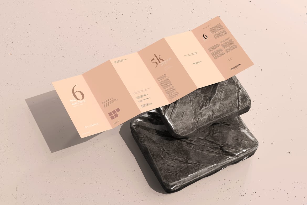 Six Fold DL Brochure Mockups