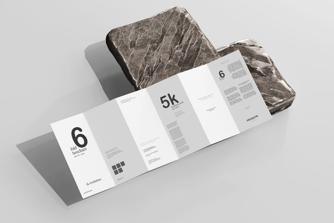 Six Fold DL Brochure Mockups