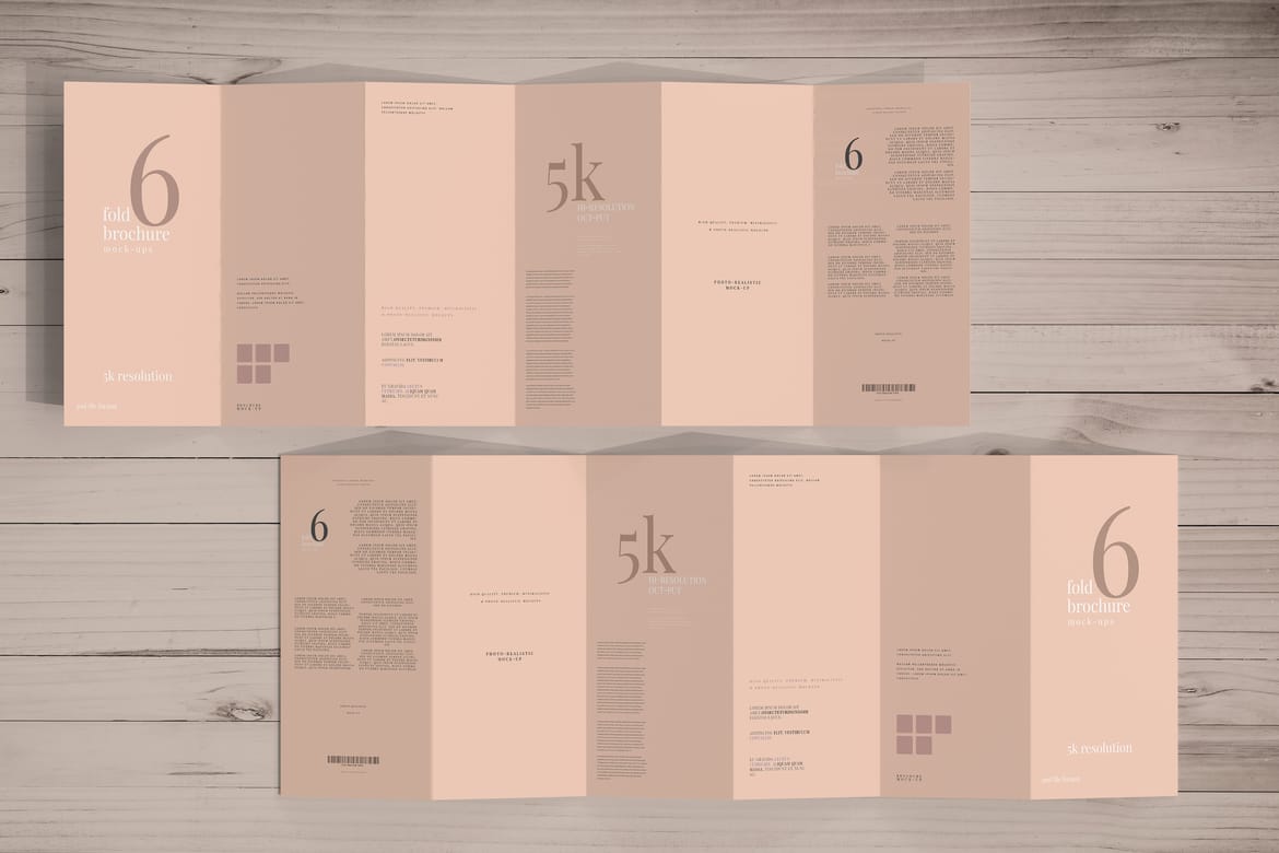 Six Fold DL Brochure Mockups