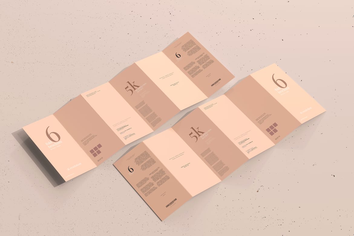 Six Fold DL Brochure Mockups