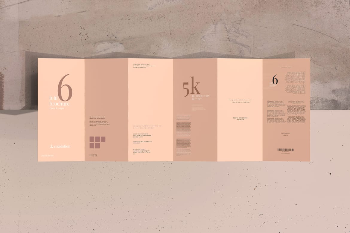Six Fold DL Brochure Mockups