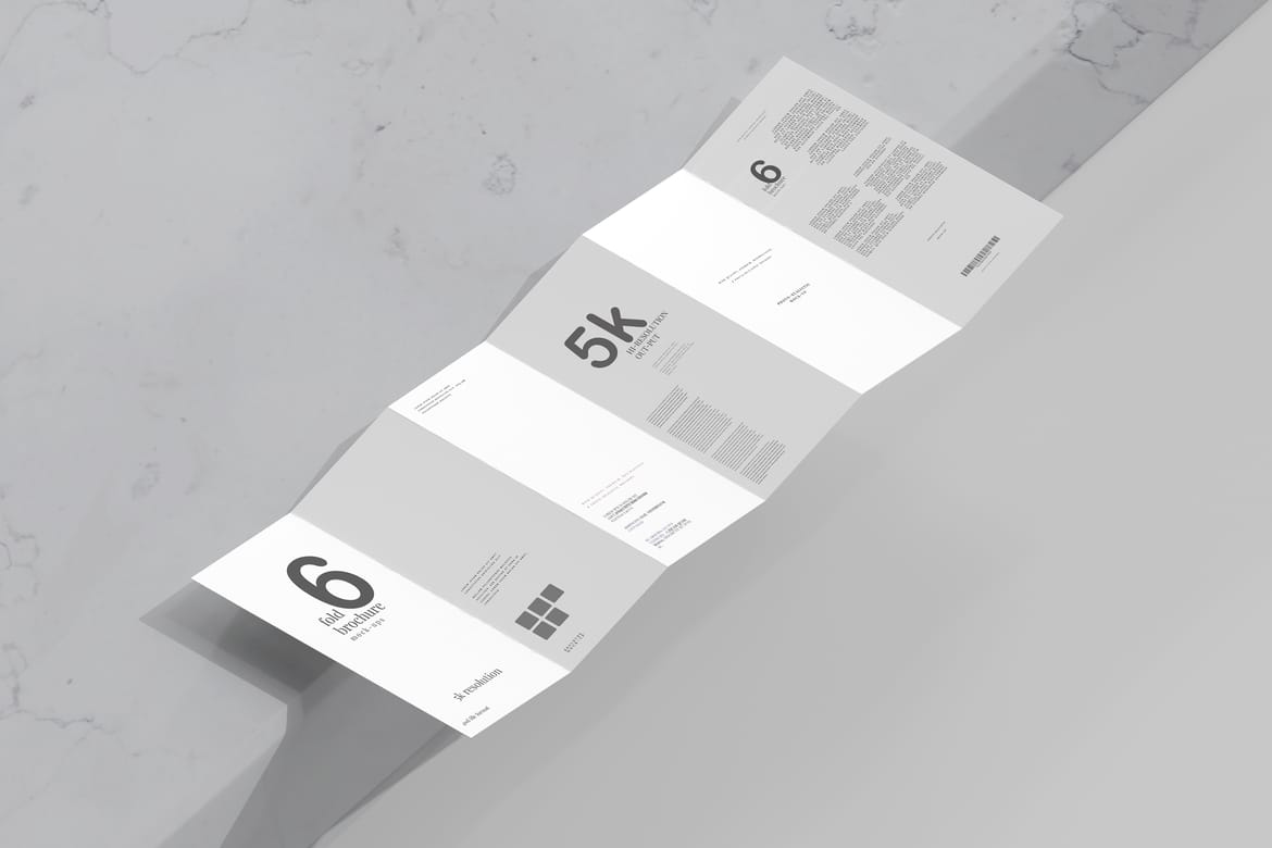 Six Fold DL Brochure Mockups