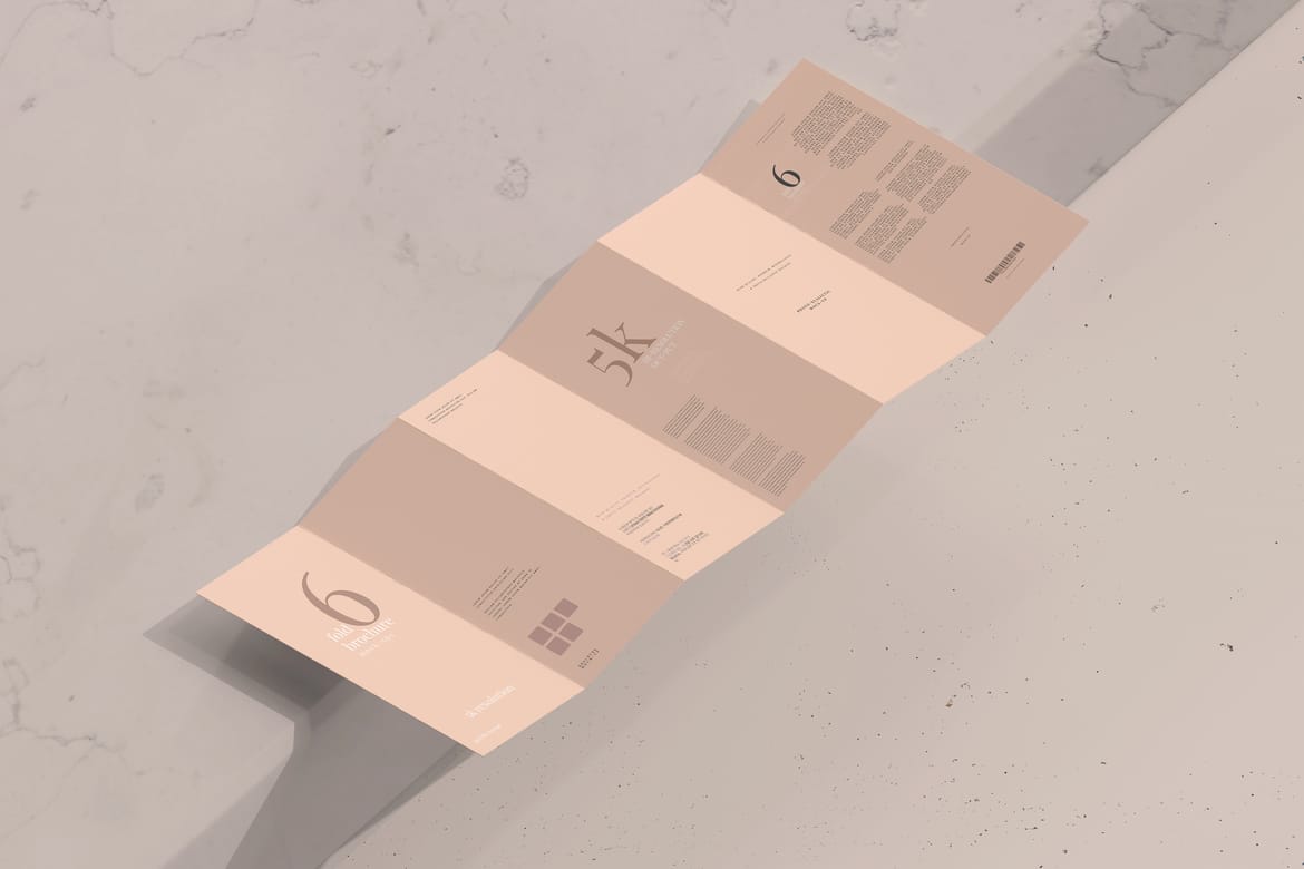 Six Fold DL Brochure Mockups