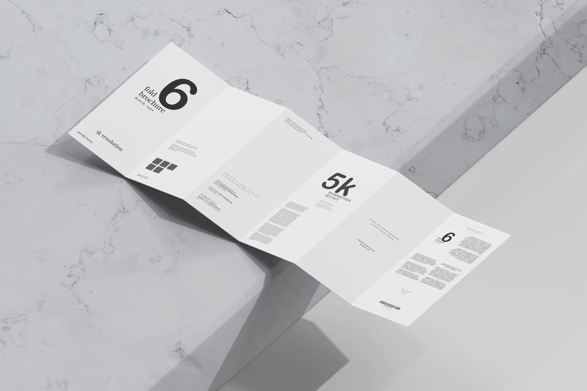 Six Fold DL Brochure Mockups