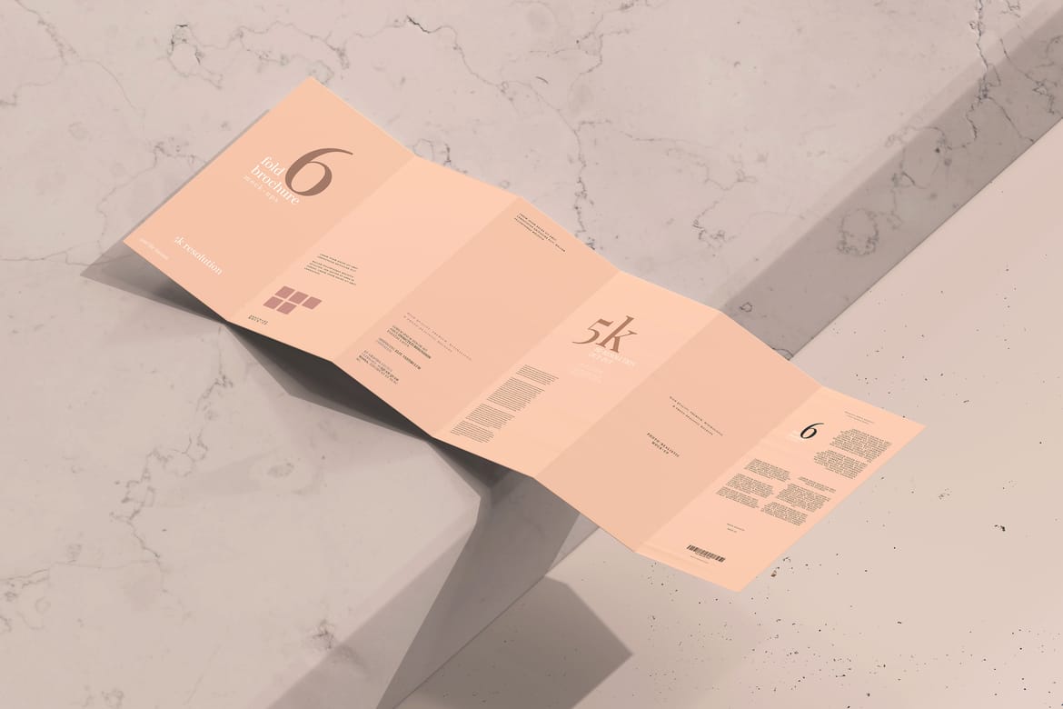 Six Fold DL Brochure Mockups