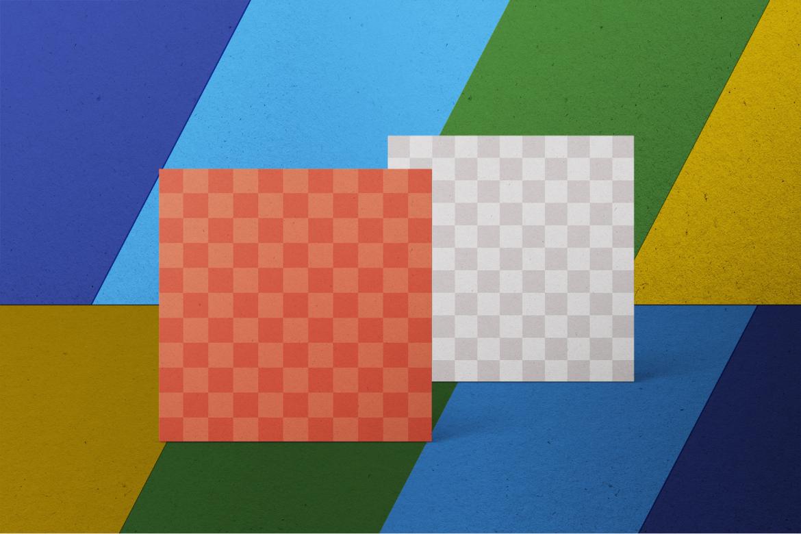 Square Business Card Mockup Set
