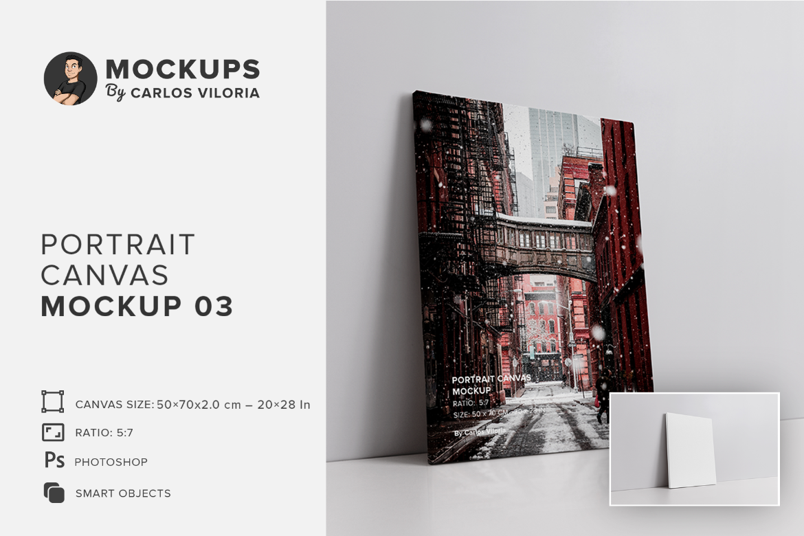 Portrait Canvas Ratio 5x7 Mockup 03